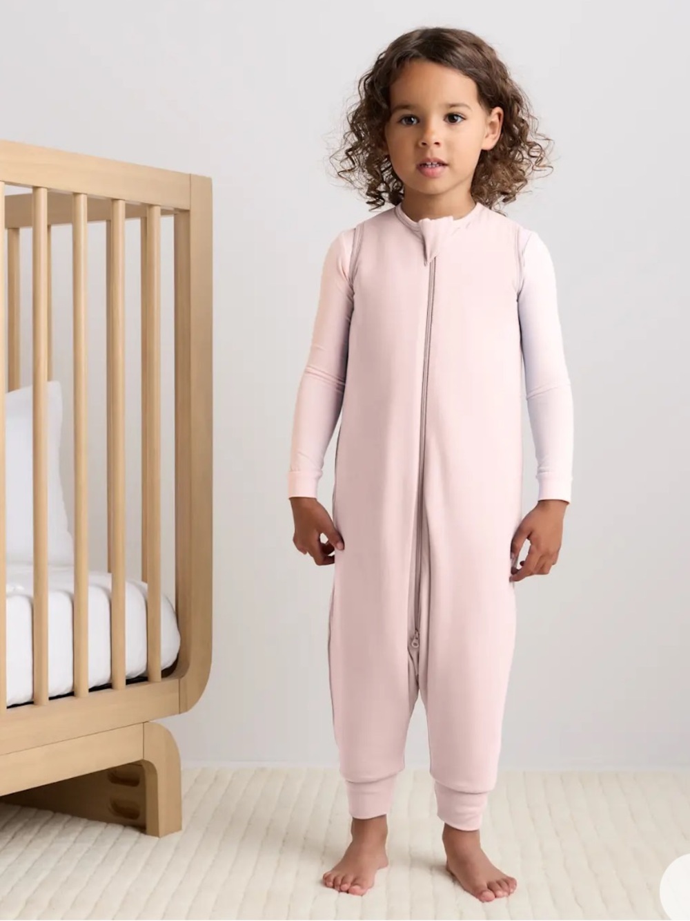 Quince Bamboo Sleep Sack Walker — Pale Pink